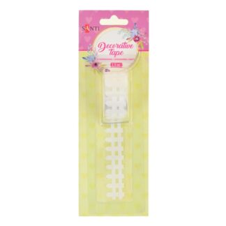 Скотч декоративний фігурний "SANTI" /742244/ паперовий, "Огорожа", біла , 1,5 м (1/20/200)