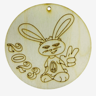 Заготовка "Зайка №5 у колі 2023" /AS-4579/ Фанера, d=7,5см, Атлас