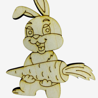 Заготовка "Зайка №15 з морквою" /AS-4589/ Фанера, 7,5*6,5см, Атлас