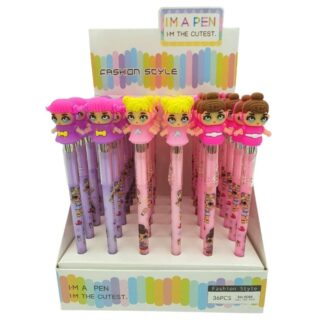 Ручка гелева "JO" /DSCN0651/ "Лялька" з іграшкою, синя (36/1296)