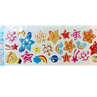 Наліпка рельєфна WB /XQ-040/ "Зірочки, хмаринки" 10,5*35см, опукла з фольгою (12)