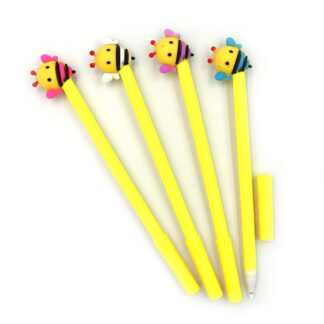 Ручка гелева "JO" /GP301/ "Бджілка" з іграшкою, синя, мікс (12/144/1728)