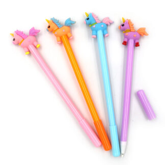 Ручка гелева "JO" /A011/ "Єдиноріг" з іграшкою, синя, мікс (12/144/1728)