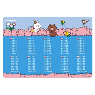 Підкладка настільна 29*42см "YES" /492254/ "Line Friends. Together" (таблиця множення)  (1/10/200)
