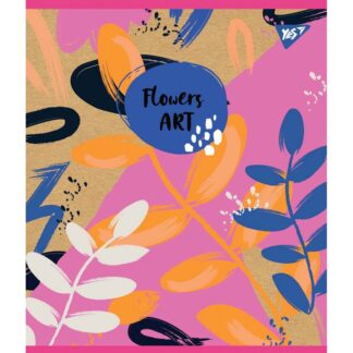 Зошит уч. "YES" 48арк.== /765127/ "Flowers art" крафт, білила+глітер (5/100)