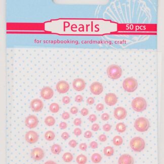 Перлини самоклеючі "Santi" /952650/ світло-рожеві райдужні  розмір:3мм-6мм (50шт)  (1/10)