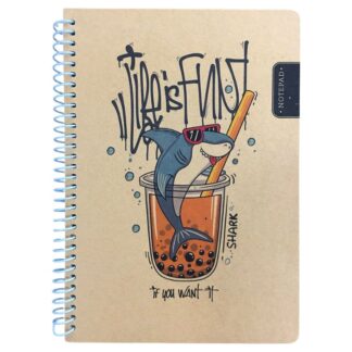 Блокнот А5/80 "Bourgeois" /N9597/ Тв.обкл., мат.лам. крафт, спіраль, вн.блок 60г, # (1/60)