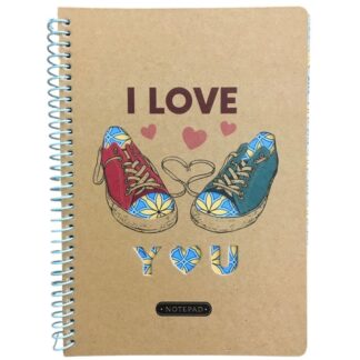 Блокнот А5/80 "Bourgeois" /N9602/ Тв.обкл., мат.лам. крафт, спіраль, вн.блок 60г, # (1/60)