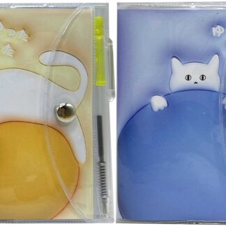 Блокнот 7,5*10/60арк. /1003783/ на кнопці з ручкою "Кіт-3D" ==  мікс (1/12)