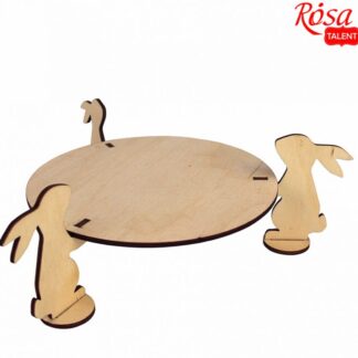 Підставка для паски "ROSA TALENT" /208/ "Зайчики" коло, фанера, 19,5*19,5*7см
