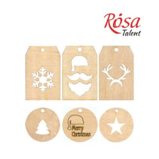 Заготовка "Rosa Talent" "Теги новорічні" /942/ 6шт, фанера