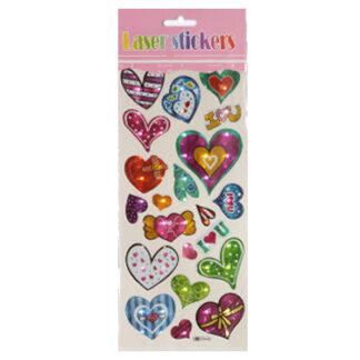 Наліпки лазерні "WB" /SD-C015/ плоскі, ПВХ "Серце" 10*28см (20)