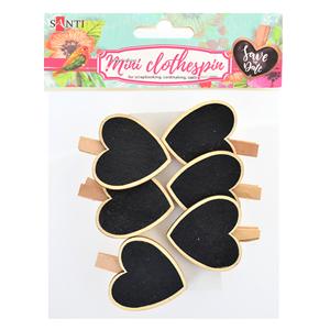 Прищіпки декоративні "Santi" /740727/ "Серце" 4,5 см, 6 шт/упак (1/24/144)