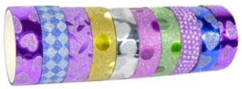 Скотч декоративний паперовий 1,5см*3м /999-1/ "Блискучий. візерунок" 10шт/уп. (10/2000)