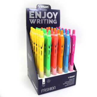 Ручка масляна автомат "Vinson" /C4/ "Fashion" 0,7мм, синя, soft-touch, грип, mix (36/1440)