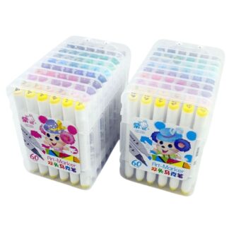 Набір скетч маркерів /218-60/ "Mouse" 60кол. кругл/скош наконечник трик, пласт корп.уп з етик. (1/2/16)