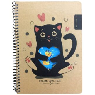 Блокнот А5/80 "Bourgeois" /N9600/ Тв.обкл., мат.лам. крафт, спіраль, вн.блок 60г, # (1/60)