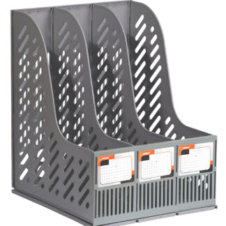 Лоток для паперу вертикальний "NORMA" /7021/ сірий 3 відд. (1/24/48)