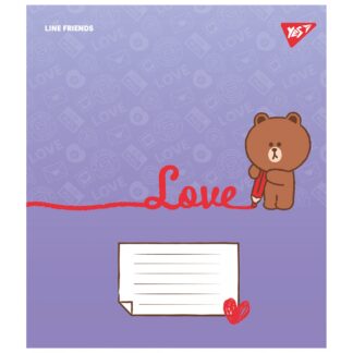 Зошит уч. "YES" 12арк.# /766920/ "Line Friends. Love letter" (25/500)