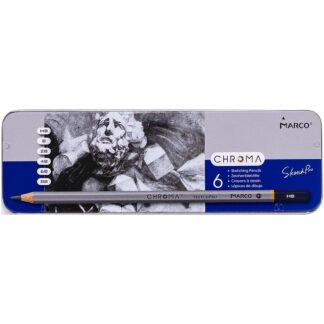 Набір графітних олівців 8015-6TN "Chroma" (HB,B,2B,4B,6B, 8B) 6шт/уп, металевий пенал (1/24/144)