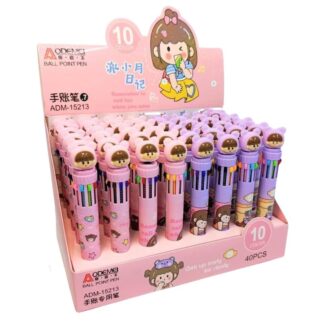 Ручка кулькова автомат "AODEMEI" /15213/ "Girl" 10 кольорів (40/480)