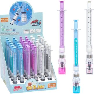 Ручка гелева "JO" /1206/ "Шприц" з іграшкою, 0,38мм, синя, мікс (36/648)