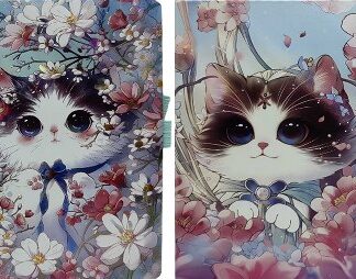 Блокнот А5/80арк. /6290-6-X/ # з тримачем д/ручки "Котик" кольор.край, 80г/м2 (1/16)