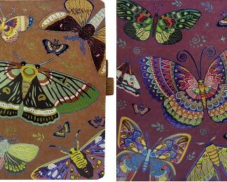 Блокнот А5/80арк. /6290-1-X/ # з тримачем д/ручки "Метелики" кольор.край, 80г/м2 (1/16)