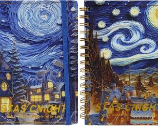 Блокнот А5/80арк. /536-8XQ/ # на спіралі  на гумці "Ван Гог"  (1/12)