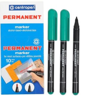 Маркер "Centropen" /2846/04/ перманентний, зелений (10)