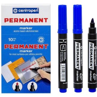Маркер "Centropen" /8576/03/ перманентний, 1-4,6мм, синій (10)