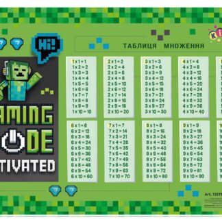 Підкладка настільна "Kidis" /13579/ 42,5см* 29см, таблиця множення Gaming Mode (1/20)