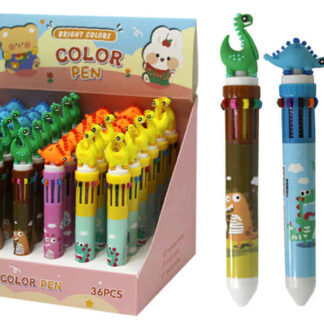 Ручка кулькова автомат "WB" /SM-10-1/ 10 кольорів Динозаври (36/1296)