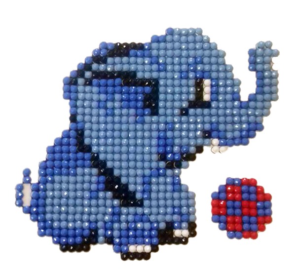 Набір для творчості зі стразами (наліпка) "Go to art" /188400/ "Слоненятко з м'ячиком" 12*12см (1/5)