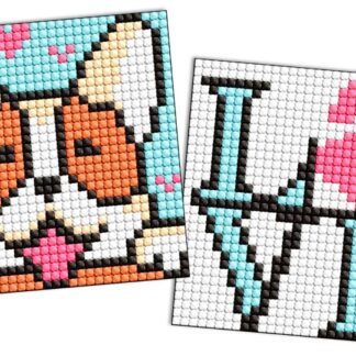 Набір для творчості зі стразами (наліпка) "Ідейка" /AMS1047/ "Милий песик" 2шт, 9*9см