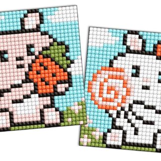 Набір для творчості зі стразами (наліпка) "Ідейка" /AMS1093/ "Милі зайченята" 2шт, 9*9см