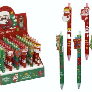 Ручка гелева "WB" /GP-80065/ Новорічна, 0,5мм синя автоматична (48)