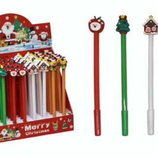 Ручка гелева "WB" /13589/ Новорічна, 0,5мм синя (48)