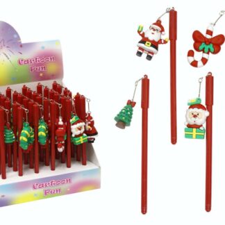 Ручка гелева "WB" /13588/ Новорічна, 0,5мм синя з брелком (36)