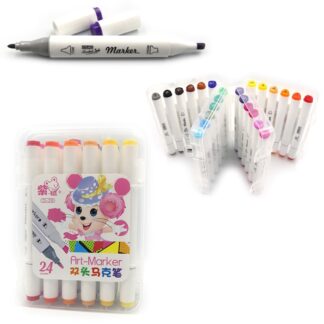 Набір скетч маркерів /218-24/ "Mouse" 24кол. кругл/скош наконечник трик, пласт корп.уп з етик. (1/6/36)