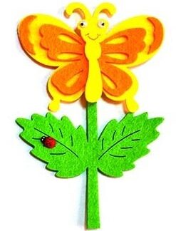 Набір для творчості "Діамантові ручки" /120119/ "Зроби сам "Метелик" жовтий, фетровий