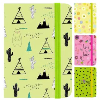 Блокнот А5/80арк "JO" /NA580013/ на гумці "Flowers" кол.край 70гр, мікс (1/16)