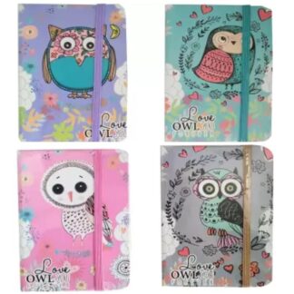 Блокнот А5/80арк "JO" /NA580055/ на гумці "Сова" кол.край 70гр, мікс (1/16)