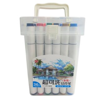 Скетч Маркер двосторонній "JO" /TK83016-36/ трикутн. скош/круг.тонк.36шт/набір пласт. контейнер з руч. (1/18)