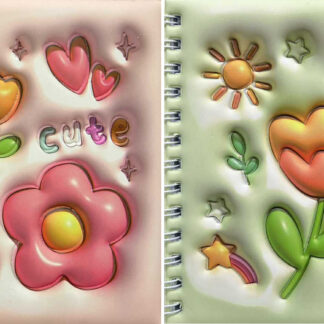 Блокнот В6/80арк /36979-XLT/ спіраль, тверда обкл. "Квіти-3D" #, мікс (1/72)