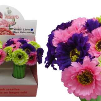 Ручка кулькова /6605-6/ "Квітка Гербера" (32/640)