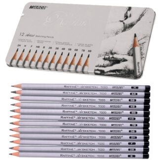 Набір графітних олівців "Raffine" /7000-12TN/ 8В-2Н, 12шт, метал. уп. (1/12/72)