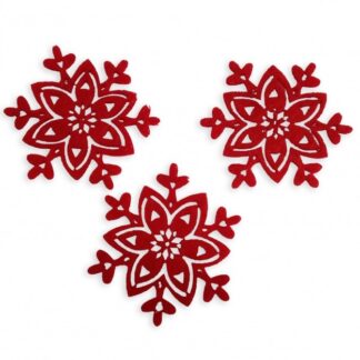 Заготовка "Діамантові ручки" /120321/ "Сніжинка" червона, 5 см, 50 шт в упак.