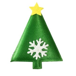 Заготовка "Діамантові ручки" /185187/ "Ялинка", зелена, трикутна, 7 см, текстиль, 25 шт в упак.