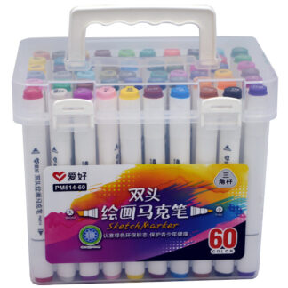 Скетч Маркер двосторонній "AIHAO" /PM514-60/ трикутн. 60шт/набір  (1/12)